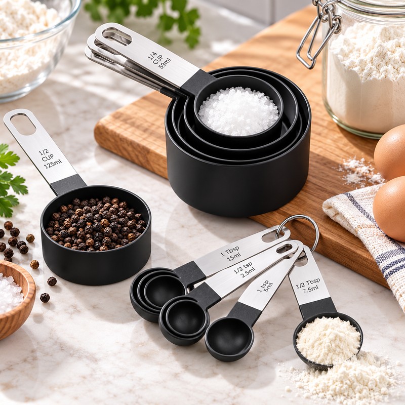 8-Piece Measuring Cups & Spoons Set for Cooking – Stackable
