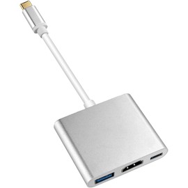 USB C to HDMI Adapter, 4K Type-C Hub Thunderbolt 3 to HDMI USB 3.0 Port and USB-C Charging Port, USB-C Digital AV Multiport Adapter Compatible with MacBook, MacBook Pro/air