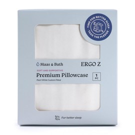 MAAS & BATH Ergo Z Pillowcase - Premium Breathable Pillow Case for Quality Sleep, Made with Machine Washable Non-Peeling Cotton Fabric, Easy-Open Hidden Zipper, Non-Toxic & Odorless