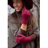 styleBreaker Women's Touchscreen Fabric Gloves with Removable Knitted Cuffs, Warm,