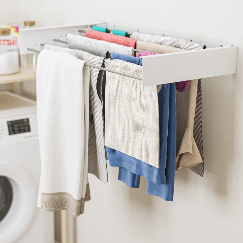 brightmaison BGT 40'' Retractable Clothes Drying Rack Wall Mounted, Space