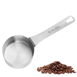TVETE 一体型ステンレス 計量スプーン 80ml コーヒーメジャースプーン 多機能スクープ（お茶/グラニュー糖/小麦粉/粉乳/スパイス計量）カフェ・キッチン業務用