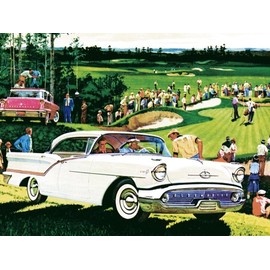 New York Puzzle Company - General Motors On The Green - 1000 Piece Jigsaw Puzzle for Family Game Nights