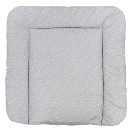 TupTam Baby Changing Mat with Cotton Cover Patterned Colour Small Stars Grey Size: 70 x 60 cm