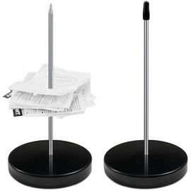 gaoduanluoluo Pack of 2 note picks, receipt spikes, note holder, stainless steel receipt holder, bills spike for kitchen, hotel, restaurant, cafe, office (black)