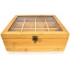 RoyalHouse Royal House Natural Bamboo Tea Box Storage Organizer, 12