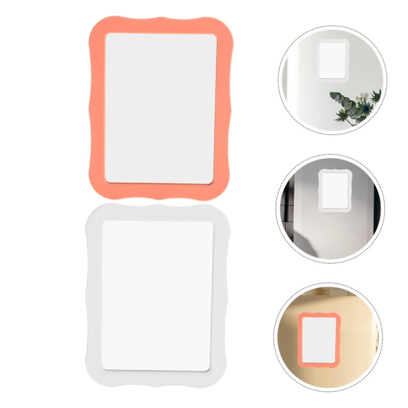 GRIRIW 2pcs Magnetic Locker Mirrors Compact Makeup Mirrors for Office