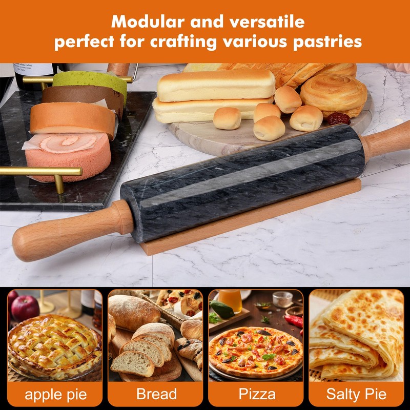 18.5 inches Marble Rolling Pin,Large Non-Stick Dough Roller,for making pizza,