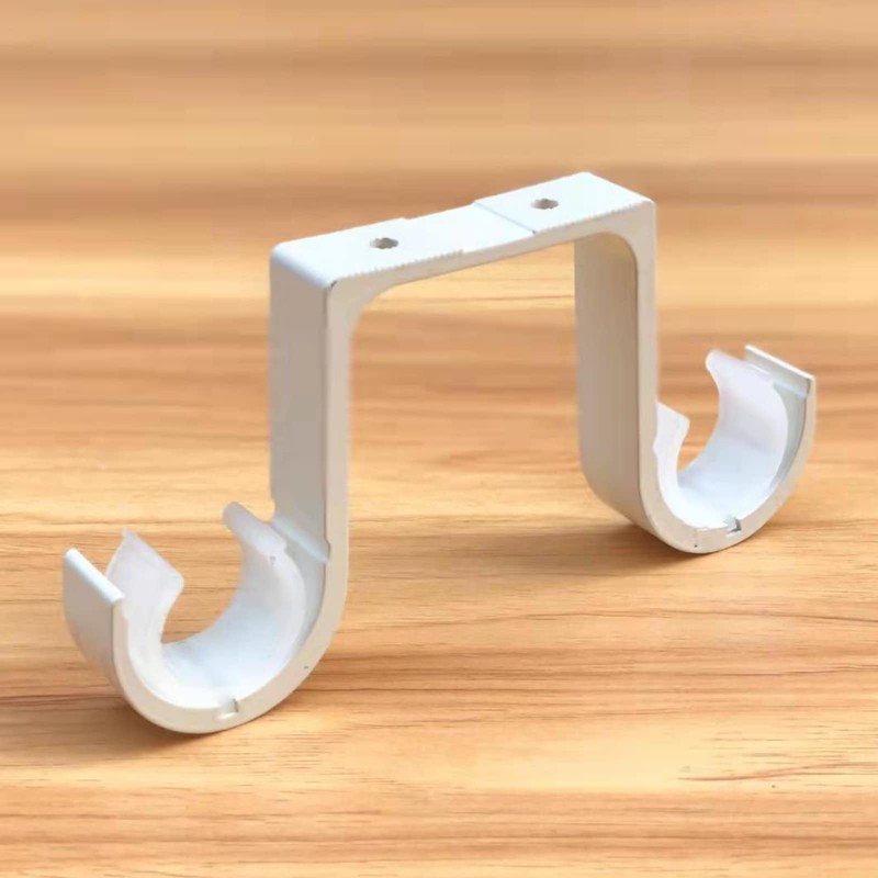 Tiweio Double Curtain Rod Brackets 2Pcs, Aluminum Alloy Ceiling Mounted,