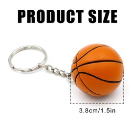 FKWKUW Basketball Keychain Hanging Sports Ball Pendant Key Ring Decorative PU Ball Keychain Basketball Fan Souvenir Party Rewards Bag Filler Props (Smooth, Orange colour.