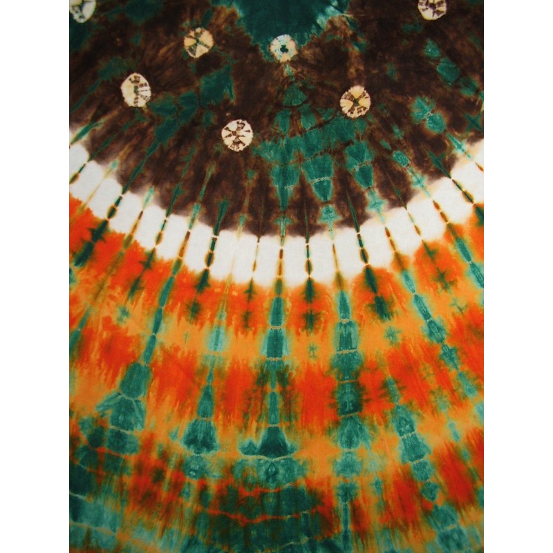 India Arts Bandini Tie Dye Round Cotton Tablecloth 72" Multi
