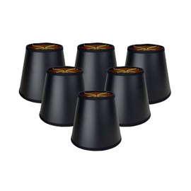 Royal Designs, Inc. CS-118BLK/GL-6 Empire Black Parchment Chandelier Shade with Gold Lining, 4 x 6 x 5.5, 6-Pack