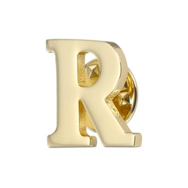 PATIKIL Letter Lapel Pins, Initial Alphabet Letter R Collar Pins Letter Brooch Pins for Women Men Shirt Dress Suits Coat Collar, Gold Tone, Letter R