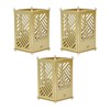3set Pen Holder Golden Appearance Electroplating Quadrate Educational DIY Assembly