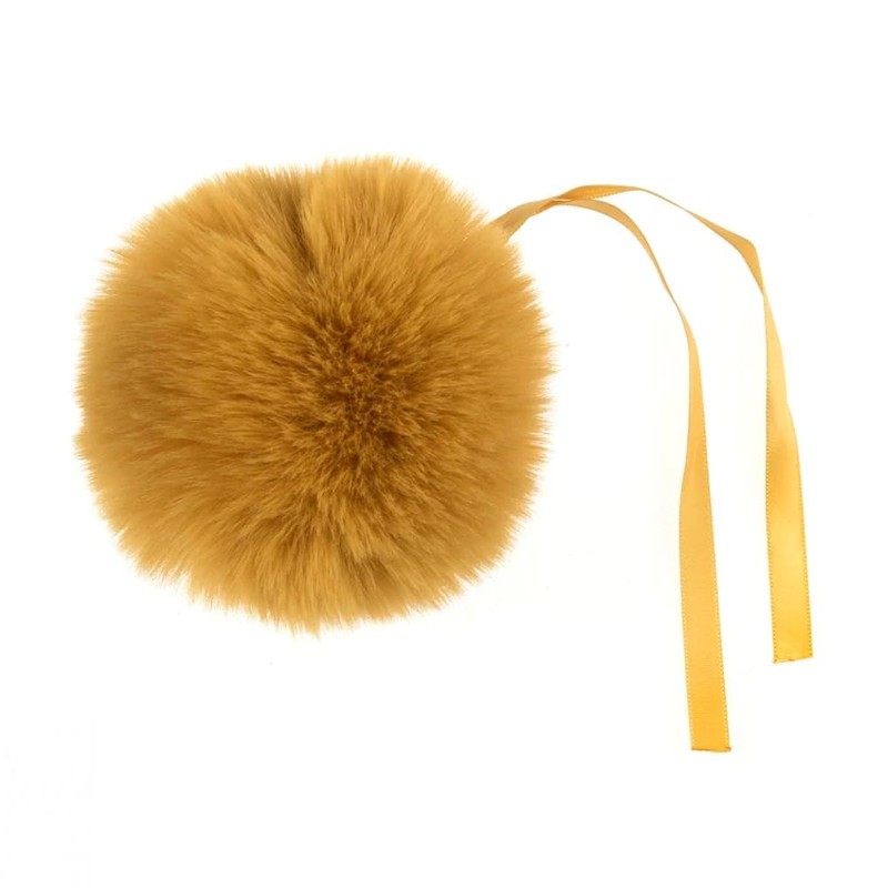 Trimits Faux Fur Pom Pom Medium 6cm Assorted Colours Natural