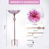 MUMTOP 31 Inch Height Glass Birdbath Birdfeeder with Metal Stake