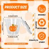 100Pcs Fall Pumpkin Disposable Plastic Cups with Lids and Straws