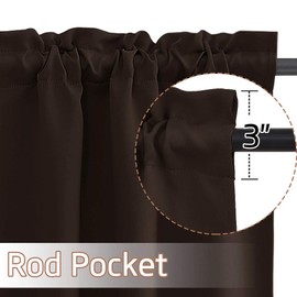 NICETOWN Kitchen Curtains - Home Fashion Blackout Window Treatments Tailored Tiers Rod Pocket Small Curtains for Loft/Cafe Bar Window/Thanksgiving (2 Panels, W29 x L24, Toffee Brown)