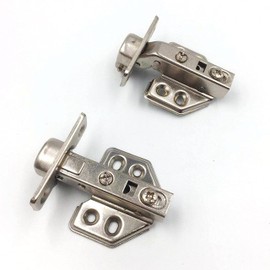 Kimdot Mini 26mm Cabinet Hinge 95 deg. Soft Close Small Half Overlay Hinge for Thin Door Set of 2 Piece Nickel Plated
