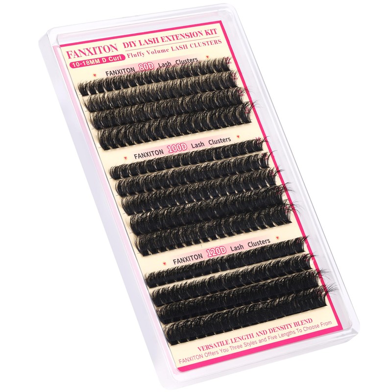 FANXITON FANXITON Lash Clusters Thick Fluffy Lash Clusters D Curl