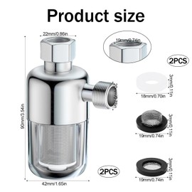 Sxutop Pack of 2 Water Filter Shower 1/2 Inch Water System Pre-Filter Water Heater Filter Shower Limescale Filter with 40μm Stainless Steel Filter Element Water Filter for Washing Machine Tap Toilets