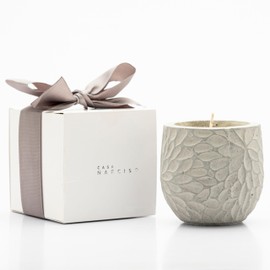 Casa Narciso - Vela aromática decorativa en contenedor de concreto hecho a mano, cera de soya natural, vela artesanal hecha en México, ideal para regalo, tranquilidad y comodidad (Legendary Woods) (1)