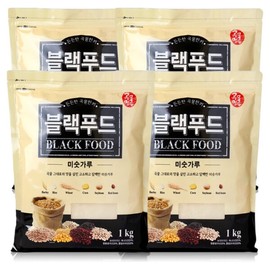 Grain Master Black Food Misutgaru 1kg x4 Snack Meal Replacement / 곡물명가 블랙푸드 미숫가루 1kg x4개간식 식사대용