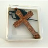 Christian Orthodox Greek Religious Pendant Necklace with Wood Cross /