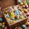 Easter Decorations Outdoor with Solar Lights, 8'' Lighted Easter Bunny