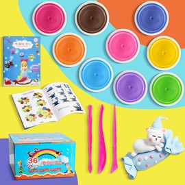 ESAND Air Dry Clay - 36 Colors Modeling Clay Best Gift for Kids, Ultra Light Magic Modeling Clay with Modeling Tools and Project, No-Sticky and Non-Toxic