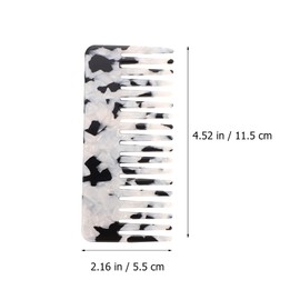 Beaupretty Wide Tooth Comb Tortoise Comb Hair Detangler No Handle Comb Acetate Pocket Hairdressing Comb for Thick Curly Wavy Wet Dry Hair Black White