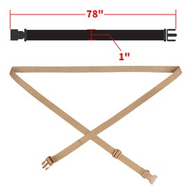 MAGARROW 78" x 1" Strap Buckle Packing Straps Adjustable 1-Inch Belt (Khaki (4-PCS))