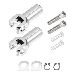 X AUTOHAUX Passenger Foot Peg Support Mount Clevis Kit for Left and Right Harley Bike Foot Pegs Footrest Mount Clevis Hardware Kit for Davidson Softail 2000-2006 Silver Tone