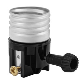 DiCUNO Lamp Socket Replacement, E26 Light Socket with ON/Off Switch Knob, UL Listed, Lamp Repair Parts for Table Lamp, Floor Lamp, DIY Projects, E26 Medium Base, Black, 1-Pack