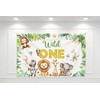 Wild One Backdrop Lion Giraffe ZebraElephant Boy Girl Party Decorations