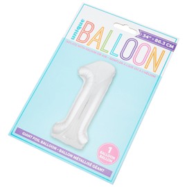 Riesenzahl 1 Luftballon - 86 cm - Silber, 34"