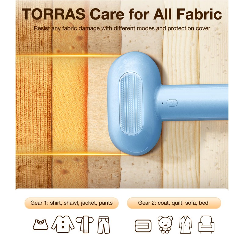 TORRAS Fabric Shaver, Dual-head Lint Remover, [Largest Capacity & Longest