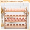 Reallnaive 4 Tier Wooden Egg Holder for Countertop, Bamboo Stackable