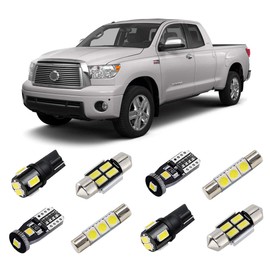 BRISHINE White LED Interior Light Kit for Toyota Tundra 2007 2008 2009 2010 2011 2012 2013 Super Bright 6000K Interior LED Bulbs Package + Truck Bed Lights + License Plate Lights and Install Tool