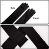 SAVITA Long Black Elbow Length Satin Gloves 21" Stretchy 1920s