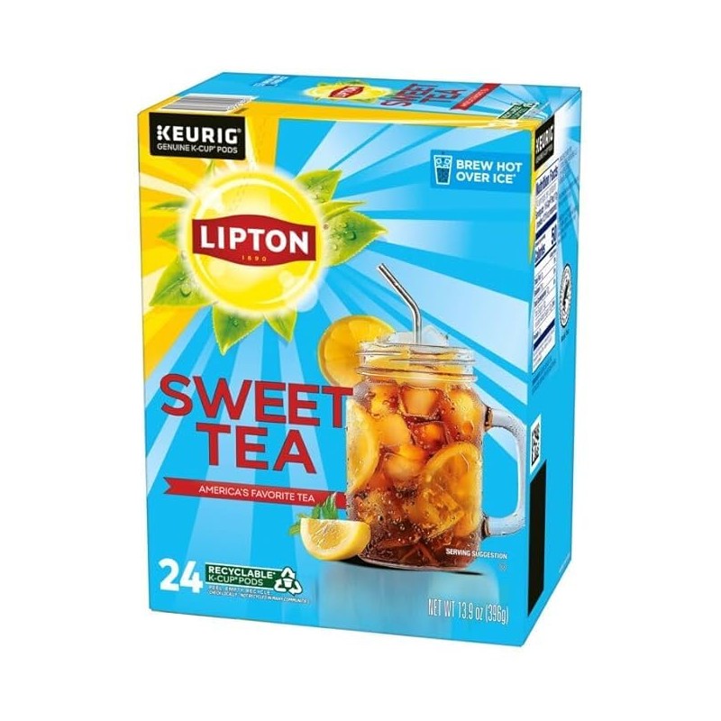 Lipton Southern Sweet Black Tea K-Cup Pods 24-Count Rainforest Alliance