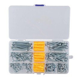 Fudeshe 220Pcs Drywall Anchors and Screws Assortment Kit,Hollow Self Drilling Drywall Anchors Kit, 7 Sizes Heavy Duty Plastic Anchors for Drywall, Hollow Wall Hanging Ledges Or Shutters