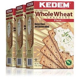 Kedem Whole Wheat Crackers, 9oz (3 Pack) | Wholesome & Healthy Crackers, Light & Crispy, Great for Snacking