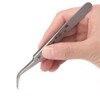 2 PCS Straight and Curved Tip Tweezers Nipper Lash Tweezers
