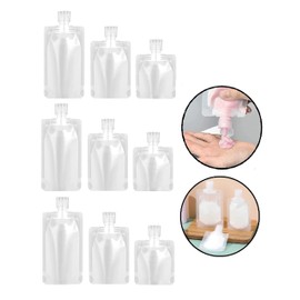 AUGEN - Bolsa de embalaje de maquillaje líquido de viaje, 30 ml, 50 ml, 100 ml, bolsa vacía para apretar, a prueba de fugas, bolsas plegables para artículos de cambiador, loción, champú (paquete de 3