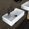 MEJE 16-Inch Wall Hung Basin Sink Combo, Small Cloakroom Basin,