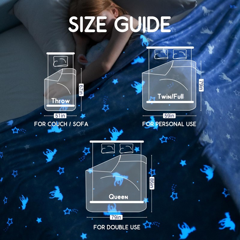 Elegear Kids Cooling Blanket for Hot Sleeper, Glow in The