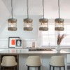 wochos Farmhouse Pendant Light, Adjustable Metal and Wood Chandelier Light