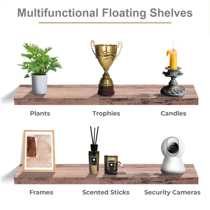 Sorbus Floating Shelves for Wall - 48 Inch Long Bathroom
