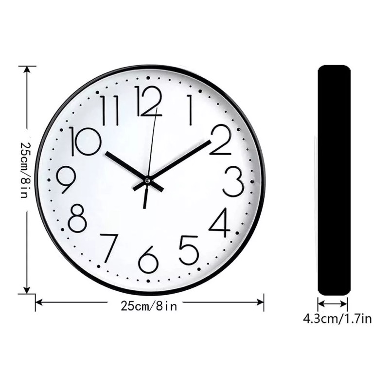 EGTMA Reloj De Cuarzo Silencioso De Pared Digital